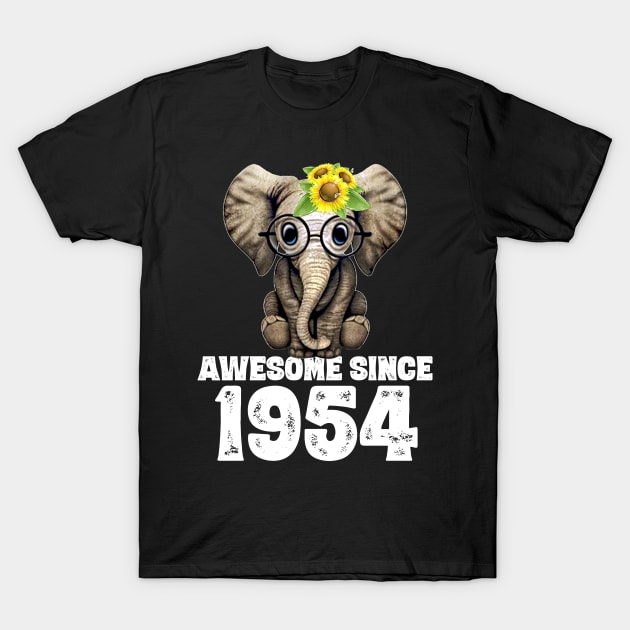 Awesome since 1954 66 Years Old Bday Gift 66th Birthday T-Shirt by DoorTees